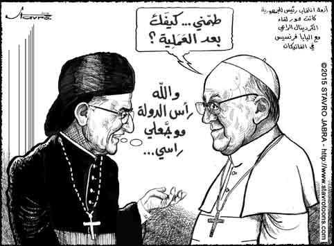 stavro- Le patriarche maronite, le cardinal Bchara Ra, a t reu par le pape Franois.