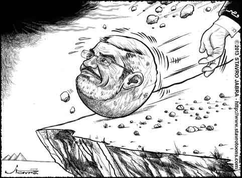 stavro- Le prsident de l'Egypte l'islamiste Mohammad Morsi cart du pouvoir