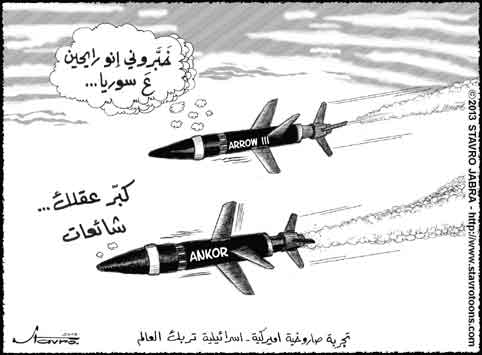 stavro- Le tir d'un missile d'essai americano-israelien en Mditerranne