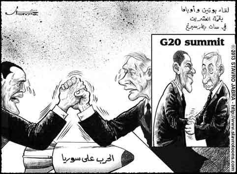 stavro- Vladimir Poutine et  Barack Obama, sont en froid lors de ce sommet du G20  Saint-Ptersbourg sur une ventuelle intervention militaire en Syrie.