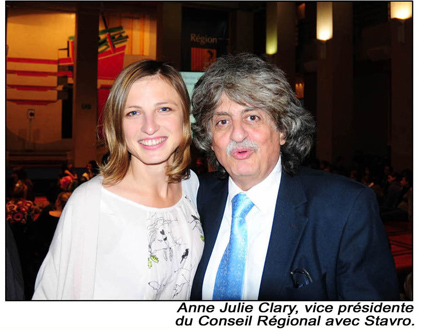 Anne Julie Clary,vice prsidente du Conseil Rgional avec Stavro.