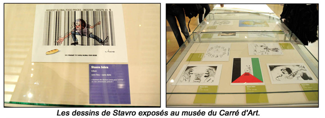 Les dessins de Stavro exposs au muse du Carr d'Art. 