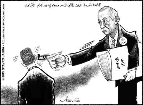 stavro- Nabil el Arabi- La Ligue arabe a appel la communaut internationale  prendre les mesures de dissuasion ncessaires contre le rgime syrien