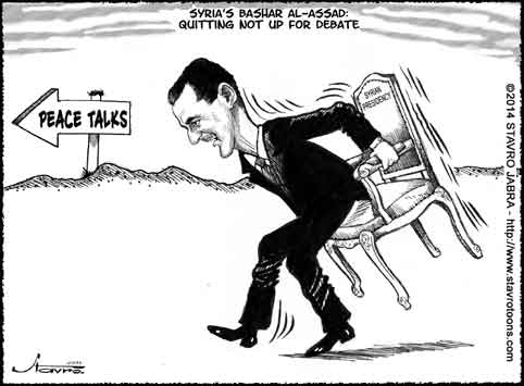 stavro-Syria's Bashar al-Assad: Quitting not up for debate.