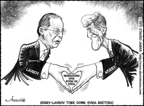 stavro- Kerry, Lavrov tone down Syria rhetoric